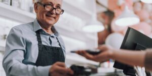 man paying